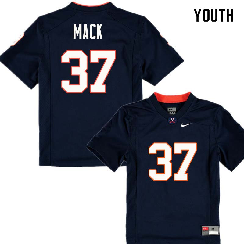 Youth #37 Jordan Mack Virginia Cavaliers College Football Jerseys Sale-Navy - Click Image to Close